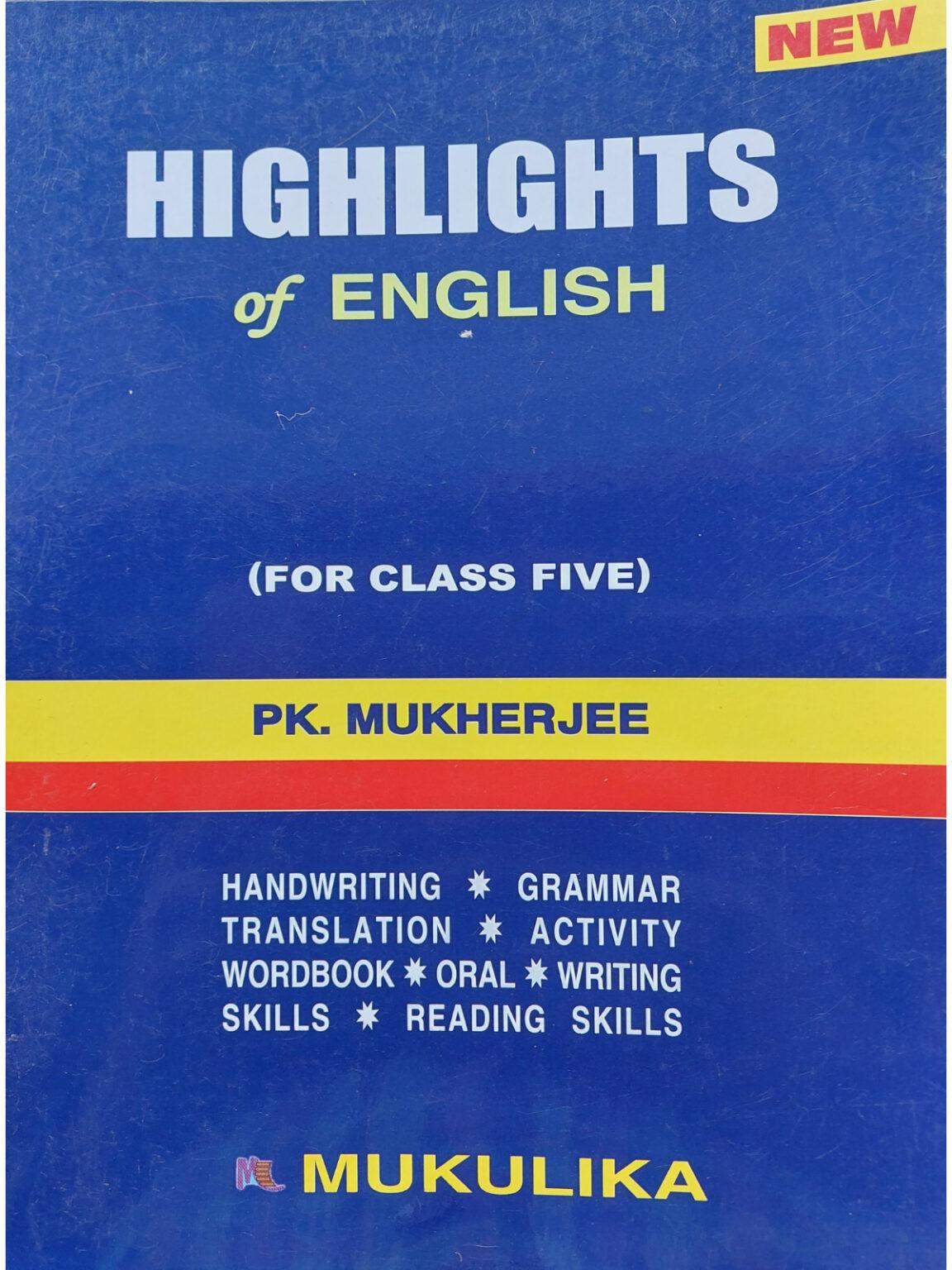 highlights-of-english-class-5-english-grammar-book