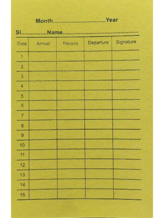 Monthly Muster Attendance Card | Bharat Stationers