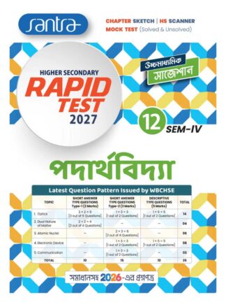 Higher Secondary Rapid Test Padarthabidya Class 12 Sem 4 Physics Suggestion Book | Group of Teachers | Santra Publication